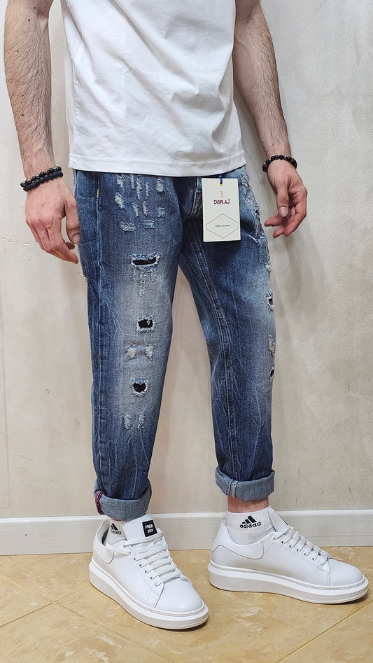 JEANS STRAPPI AVENTI E DIETRO DISPLAJ