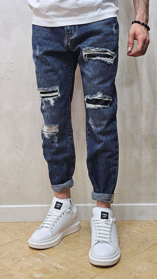 JEANS LOSE CON TOPPE SCURE INTERNE